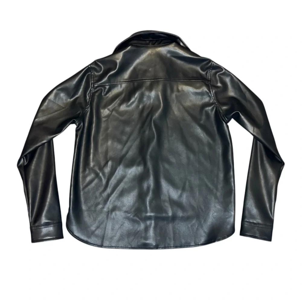 Balera | Vegan Faux Leather Shacket Black, Size MC LC